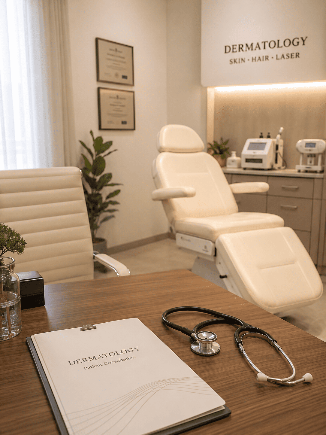 Clean and professional consultation environment at Korde Skin Clinic Washim